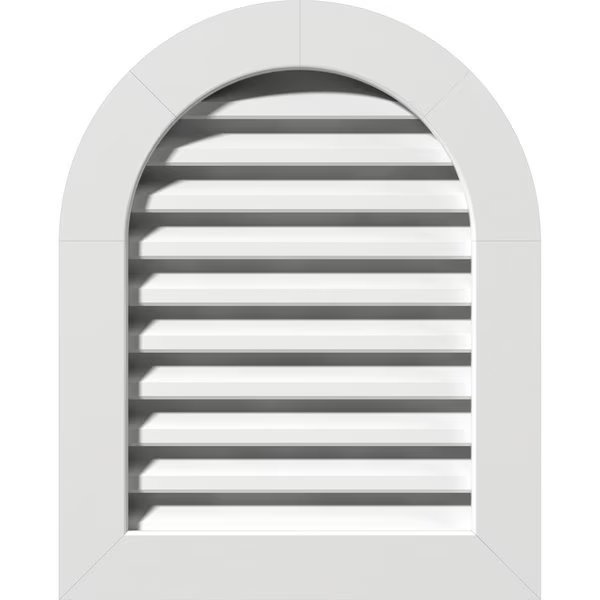 Round Top Gable Vent Functional, PVC Gable Vent w/ 1